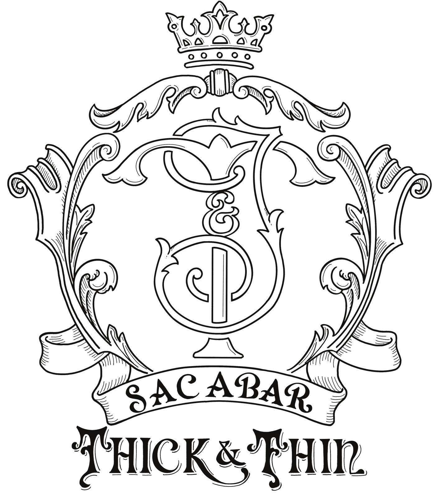 SACABAR THICK AND THIN 紋章ロゴ